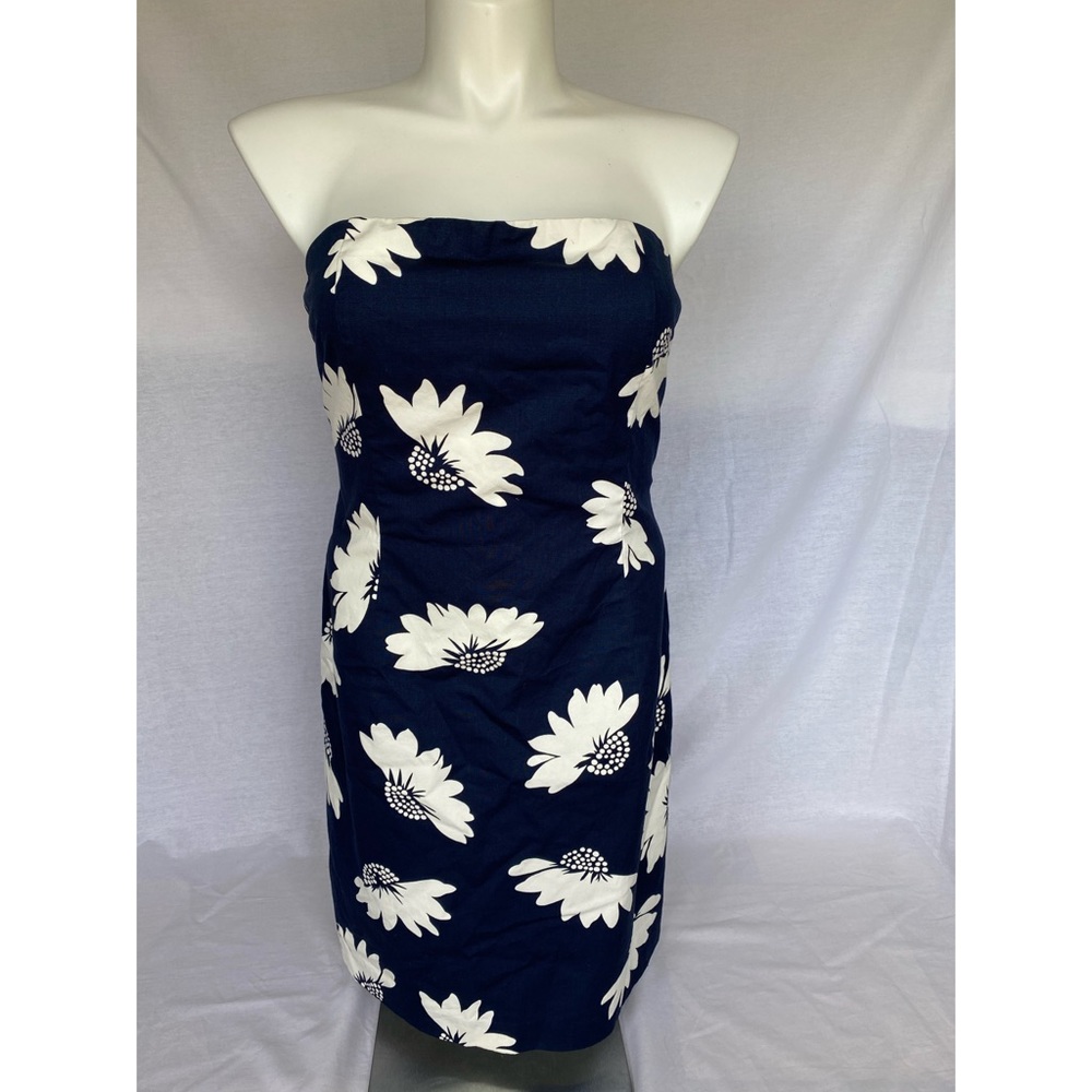 Tommy Hilfiger Navy Strapless Floral Sheath Dress